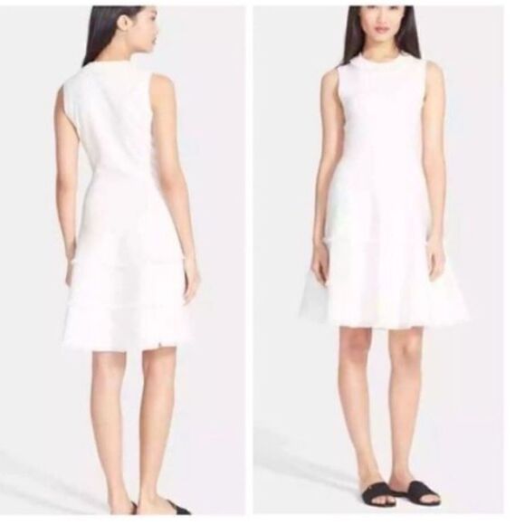 Kate Spade Women’s Size XS Fringe Sweater Dress Ivory Fit and Flare Sleeveless - Picture 1 of 12